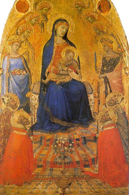 Ambrogio Lorenzetti Madonna and Child Enthroned with Angels and Saints Sweden oil painting art